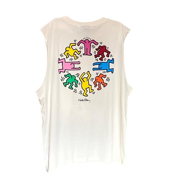 KEITH HARING x H+M‎ 'Dancing Men' Men's Tank Top 2-Sided Graphic T-Shirt men XL - Picture 3 of 10